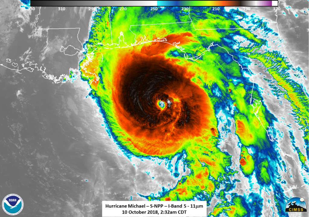 Hurricane Michael - Credit: NASA/NOAA/UW-SSEC-CIMSS, William Straka III