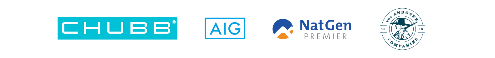 Chubb, AIG, NatGen Premier, and the Andover Companies logos