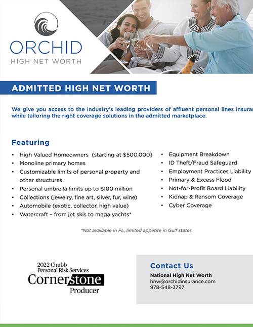 Orchid Insurance High Net Worth Sell Sheet